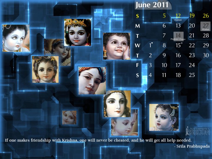 Bangalore Vaishnava Calendar June 2011