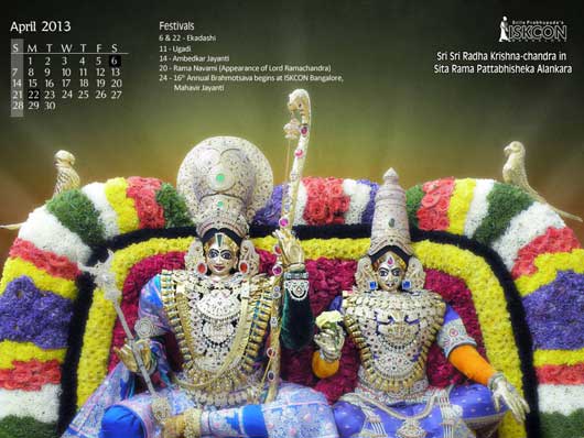 Vaishnava Calendar April 2013