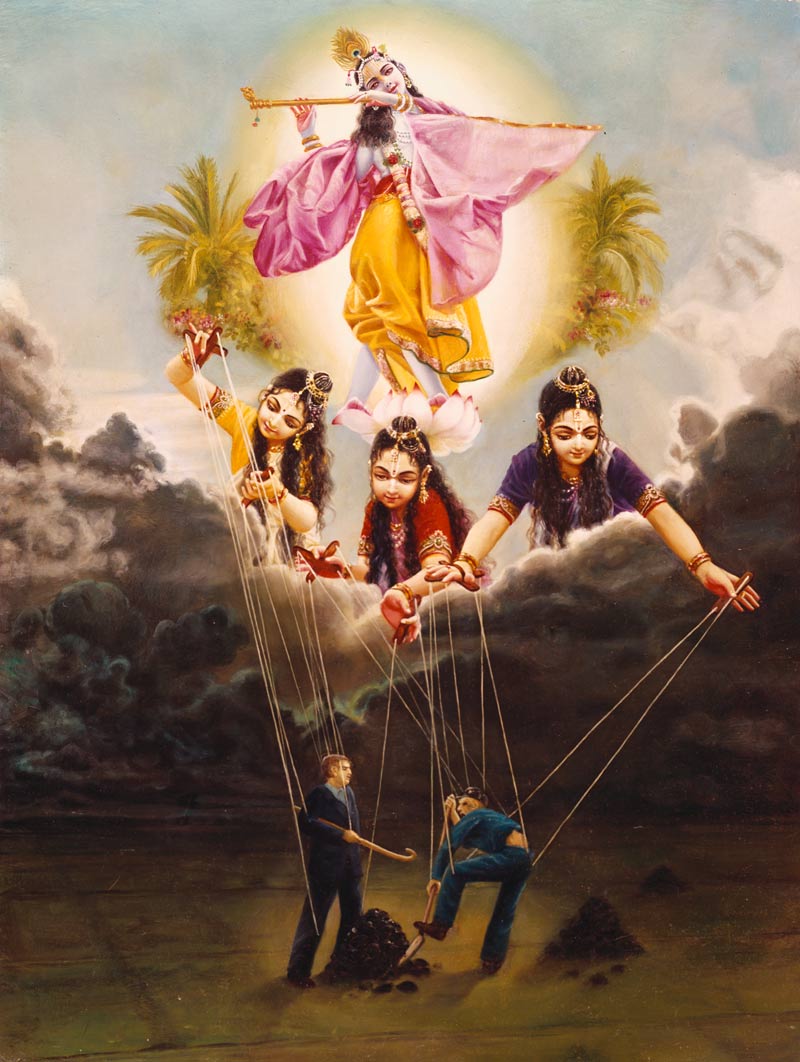 All living beings in the material world are controlled like puppets on a string